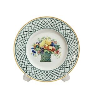 Villeroy Boch Fruit Basket Dinner Plate 10.5" Porcelain Vintage Germany Lattice